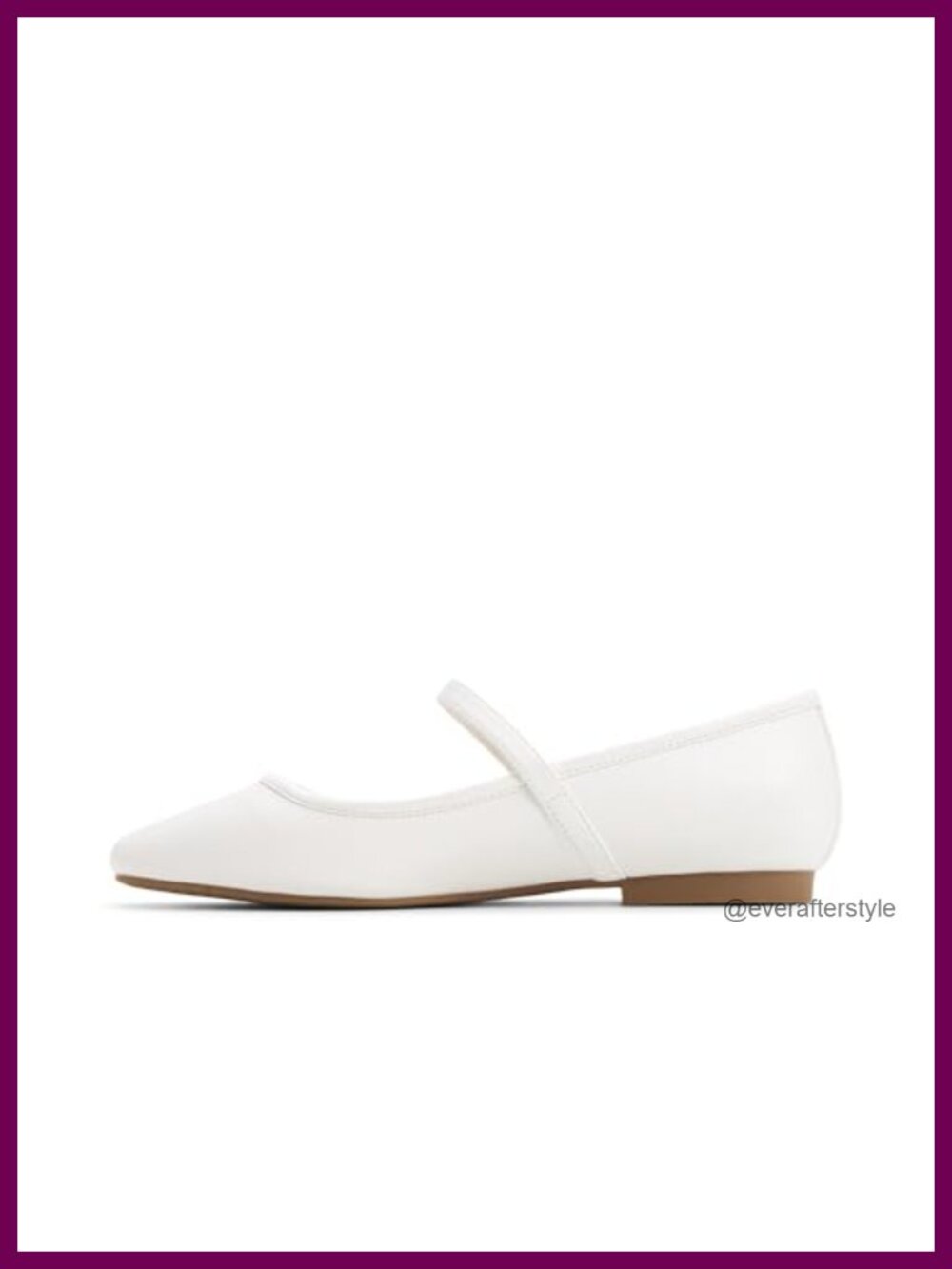 Vegan Mary Jane Ballet Flats Square Toe Buckle Detail